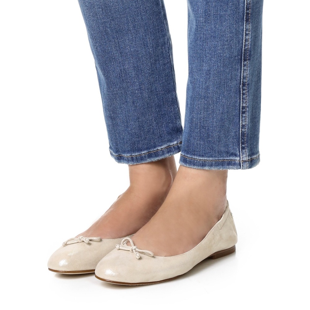 L.K. Bennett Thea Flats Metallic Gold 38 38.5 NWOB